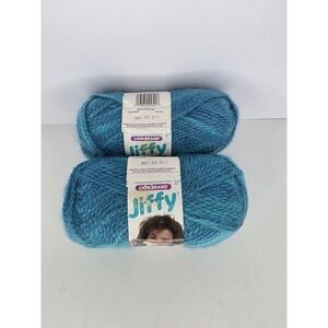 2 Teal #321 Jiffy Lion Brand Norfolk Yarn Mohair Look 2.5 oz 115 yd Dupont Orlon
